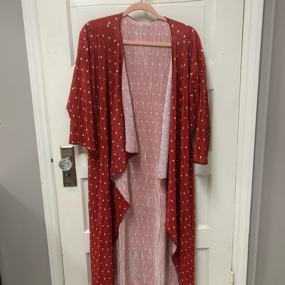 Red and white Polka Dot Women's Kimono